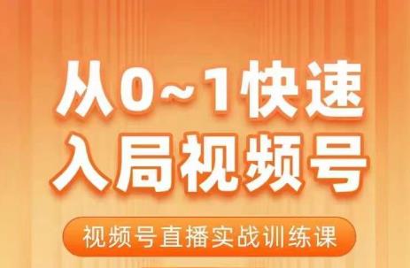 陈厂长·从0-1快速入局视频号课程，视频号直播实战训练课-项目网