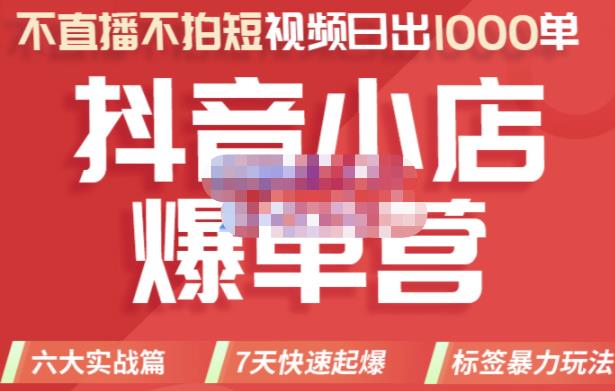 推易电商·2022年抖音小店爆单营，不直播、不拍短视频、日出1000单，暴力玩法-项目网