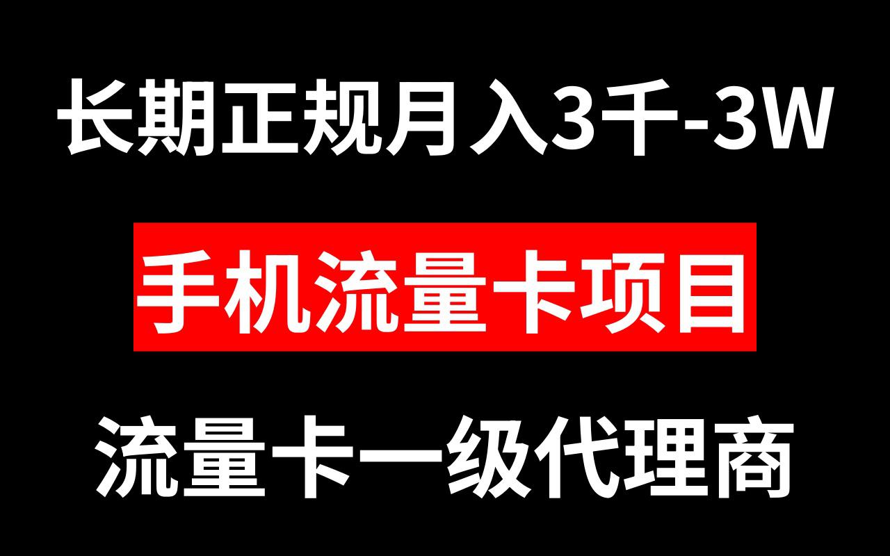 手机流量卡代理月入3000-3W长期正规项目-项目网