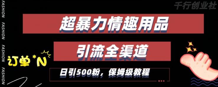 新版情趣项目引流全渠道，自带高流量，保姆级教程，轻松破100单，日引500+粉丝-项目网