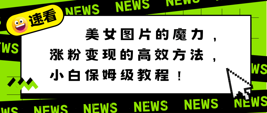 利用美女图片的魔力，高效涨粉变现的方法，小白保姆级教程！-项目网