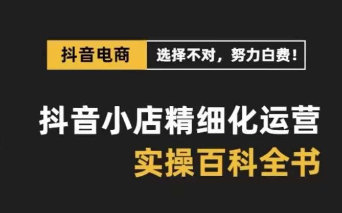 【抖音小店运营攻略】精选高利润产品，解决电商运营难题，保姆级实战讲解（28节课）-项目网