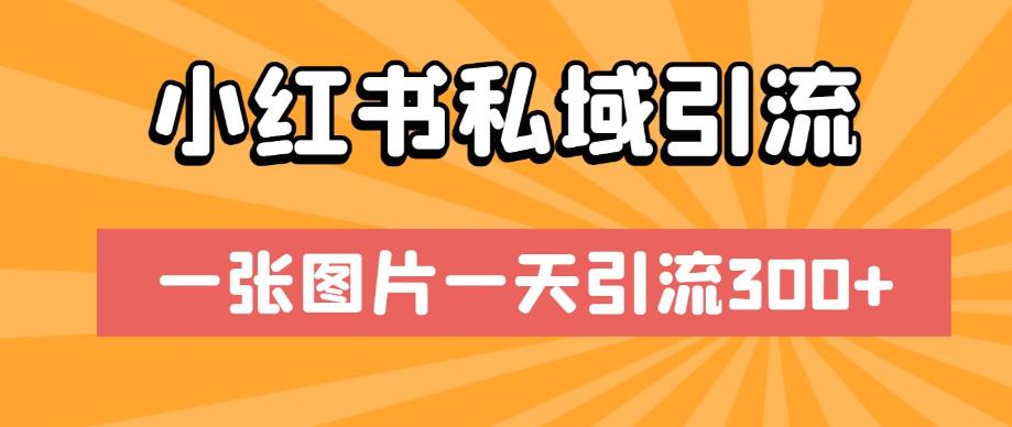 小红书私域引流秘籍！一张图片一天带来300流量！-项目网