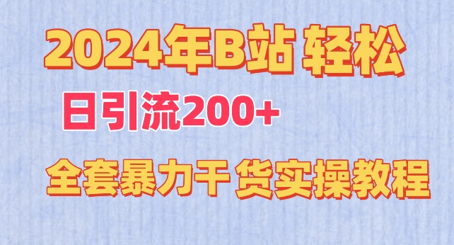 2024年B站轻松日引流200+的全套暴力干货实操教程-项目网