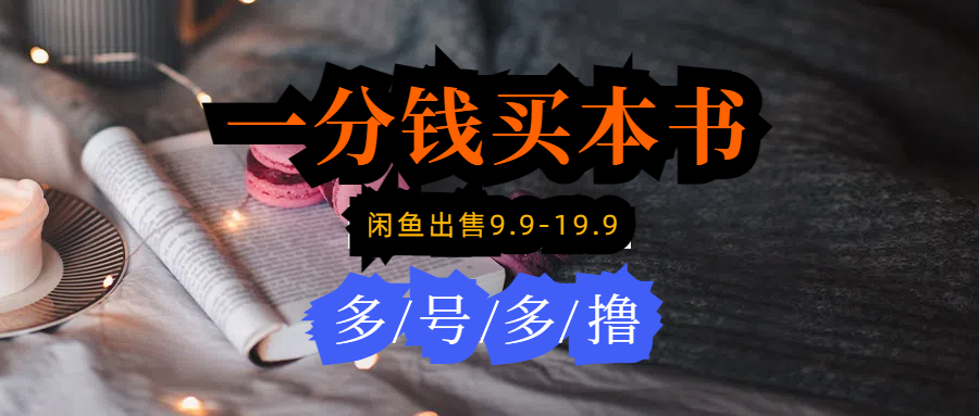 每天花1分钱买一本书，闲鱼出售9.9-19.9不等，多账号多撸 新手小白均可操作-项目网