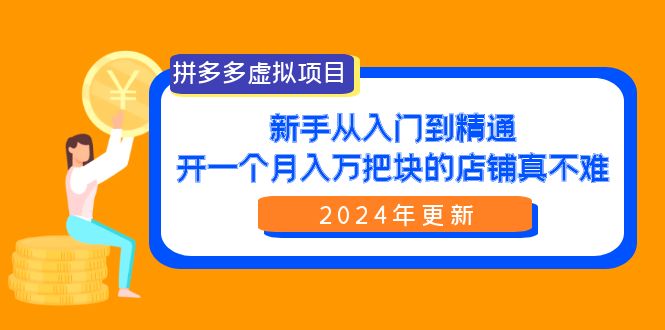拼多多卖虚拟项目：零基础到精通，开一个月入万把块的店铺 真不难（24年新版）-项目网