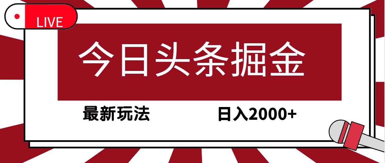 今日头条掘金项目，30秒一篇文章，最新玩法，日入2000+-项目网
