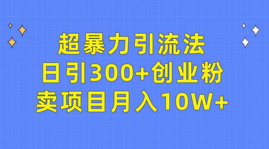 轻松超暴力引流法，日引300+创业粉，卖项目月入10W+-项目网