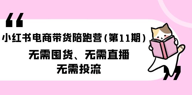 小红书电商带货陪跑营(第11期)无需囤货、无需直播、无需投流（送往期10套）-项目网