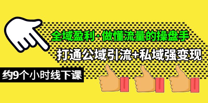全域盈利·做懂流量的操盘手，打通公域引流+私域强变现，约9个小时线下课-项目网