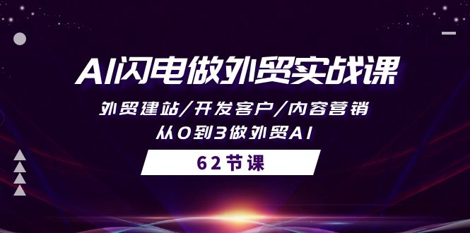 AI闪电做外贸实战教程：外贸建站/开发客户/内容营销/从0到3做外贸AI-62节-项目网