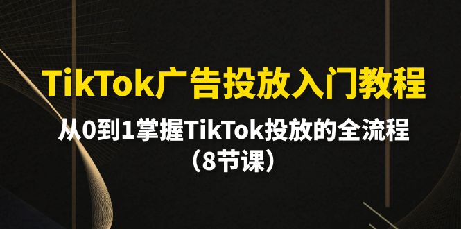 TikTok广告投放入门教程，从0到1掌握TikTok投放的全流程（8节课）-项目网