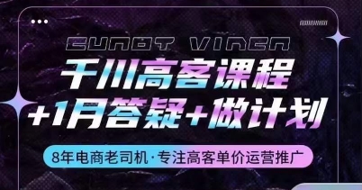千川高客单运营课程：解码人群定位与投放策略，掌握电商推广秘诀-项目网