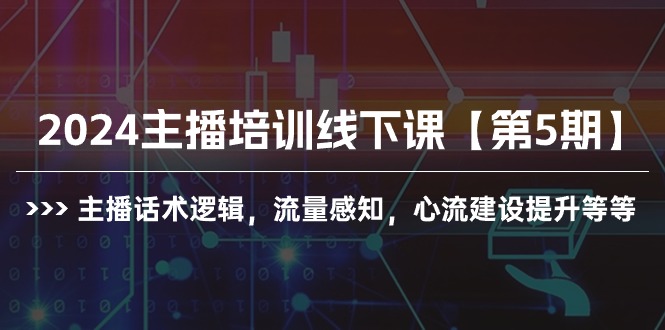 2024抖音主播培训线下课【第5期】：提升话术逻辑与流量感知，构建心流技巧全解析-项目网