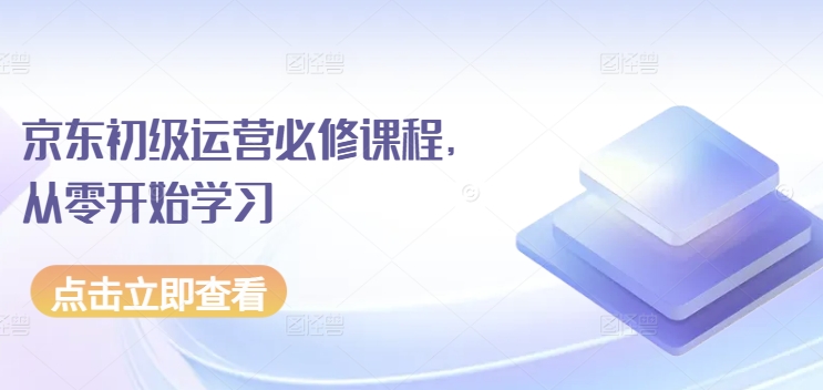 京东店铺运营必修课程，从零开始学习-项目网