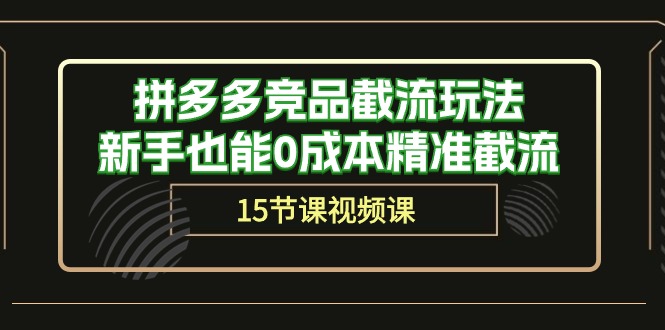 拼多多运营秘籍：轻松截流竞品，新手也能0成本精准获客（15节课）-项目网