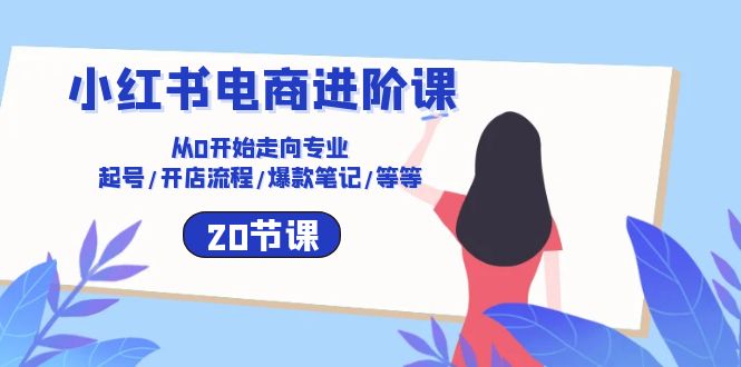 小红书电商进阶课：从0开始走向专业 起号/开店流程/爆款笔记/等等（20节）-项目网