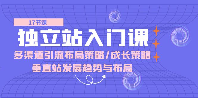独立站 入门课：多渠道 引流布局策略/成长策略/垂直站发展趋势与布局-项目网
