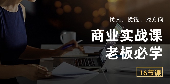商业实战课【老板必学】：找人、找钱、找方向（16节课）-项目网