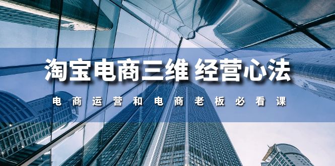 淘宝电商三维 经营心法：电商运营和电商老板必看课（59节课）-项目网