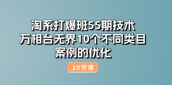淘系打爆班55期技术：万相台无界10个不同类目案例的优化（10节）-项目网