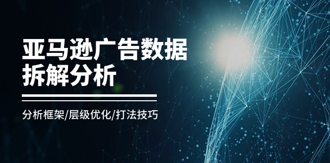 亚马逊-广告数据拆解分析，分析框架/层级优化/打法技巧（8节课）-项目网
