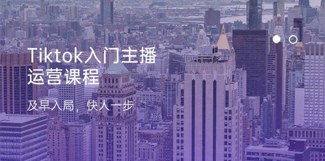 Tiktok入门主播运营课程，及早入局，快人一步（11节）-项目网