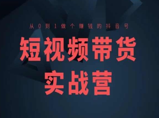 短视频带货实战营(高阶课)，从0到1做个赚钱的抖音号-项目网