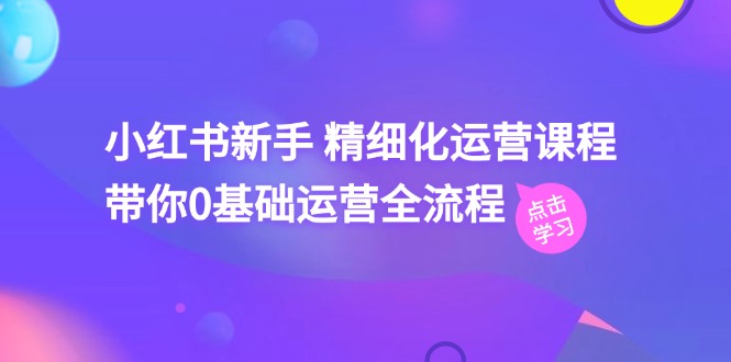 小红书新手 精细化运营课程，带你0基础运营全流程（41节视频课）-项目网