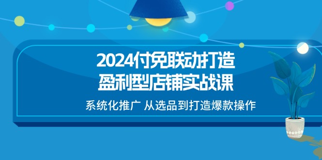 2024付免联动-打造盈利型店铺实战课，系统化推广 从选品到打造爆款操作-项目网