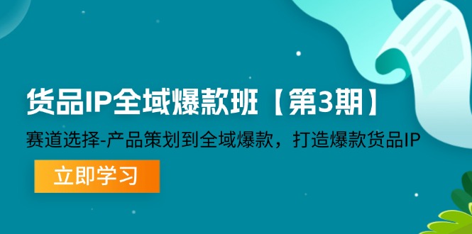 货品IP全域爆款班【第3期】赛道选择-产品策划到全域爆款，打造爆款货品IP-项目网