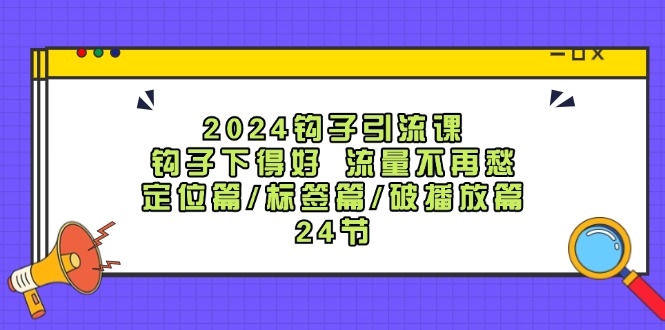 2024钩子·引流课：钩子下得好 流量不再愁，定位篇/标签篇/破播放篇/24节-项目网