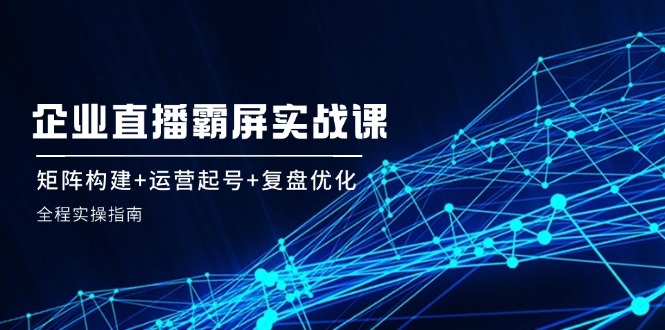 企 业 直 播 霸 屏实战课：矩阵构建+运营起号+复盘优化，全程实操指南-项目网