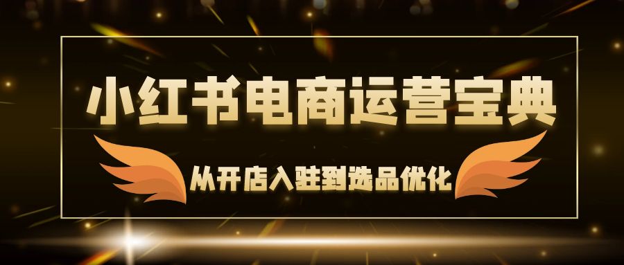 小红书电商运营宝典：从开店入驻到选品优化，一站式解决你的电商难题-项目网