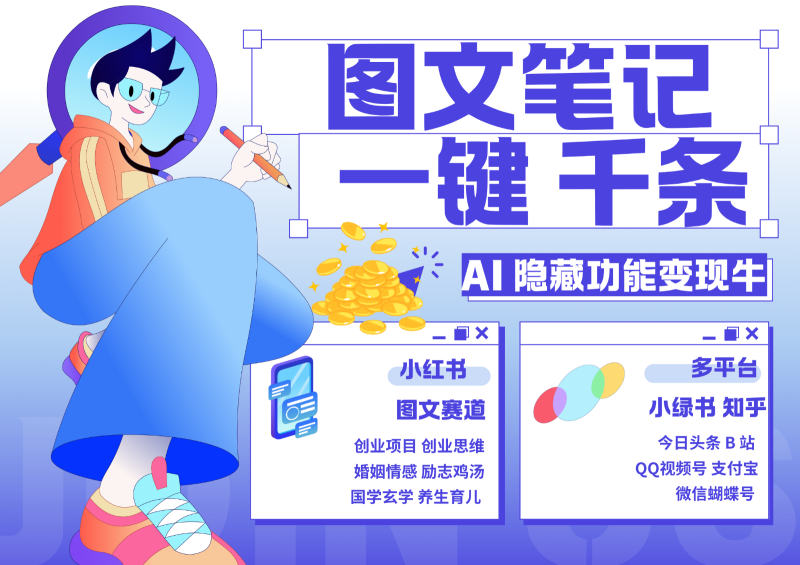 1键生成数千条图文 创业国学 秒生笔记 小红书小绿书图文 轻松引流 变现30000+-项目网
