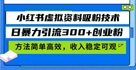 小红书虚拟资料吸粉技术-项目网
